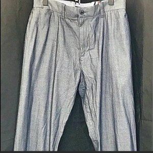 Tommy Hilfiger Pants Cotton Chambray Blue Grayish